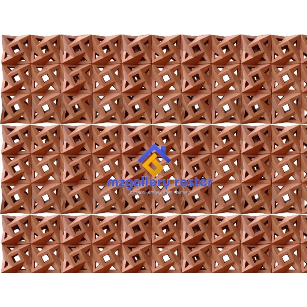 Roster beton satu sisi motip kincir roster merah roster minimalis roster putih lubang angin