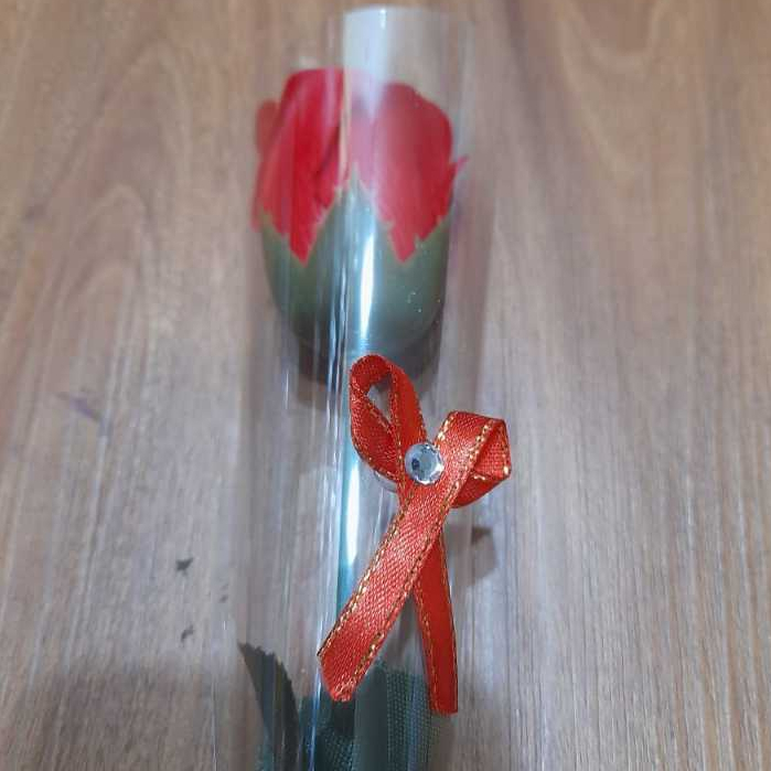 bunga mawar merah plastik palsu artificial asli 1 tangkai Bunga Valentine Bunga Ulang Tahun Dll Prem