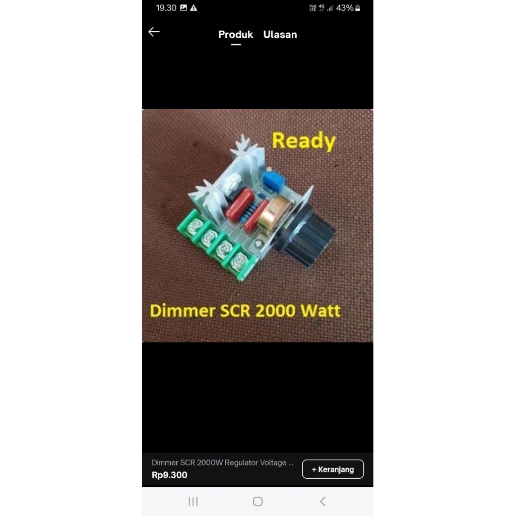 DIMMER SCR 2000 WATT AC 220 VOLT CASING ALUMINIUM DIMMER 2000WATT