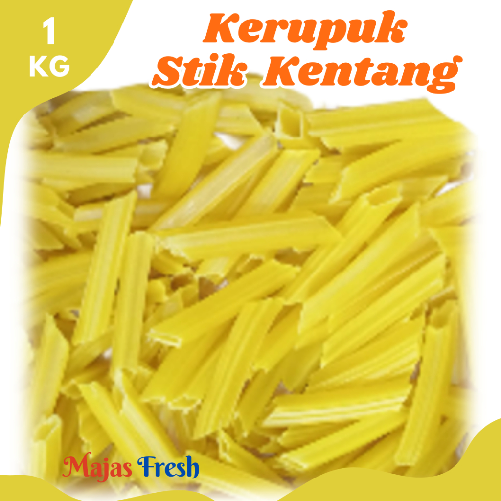 KERUPUK STIK KENTANG PANJANG Kuning Kering - Krupuk Kentang Stik Panjang Kuning Mentah | 1.000gr [ H