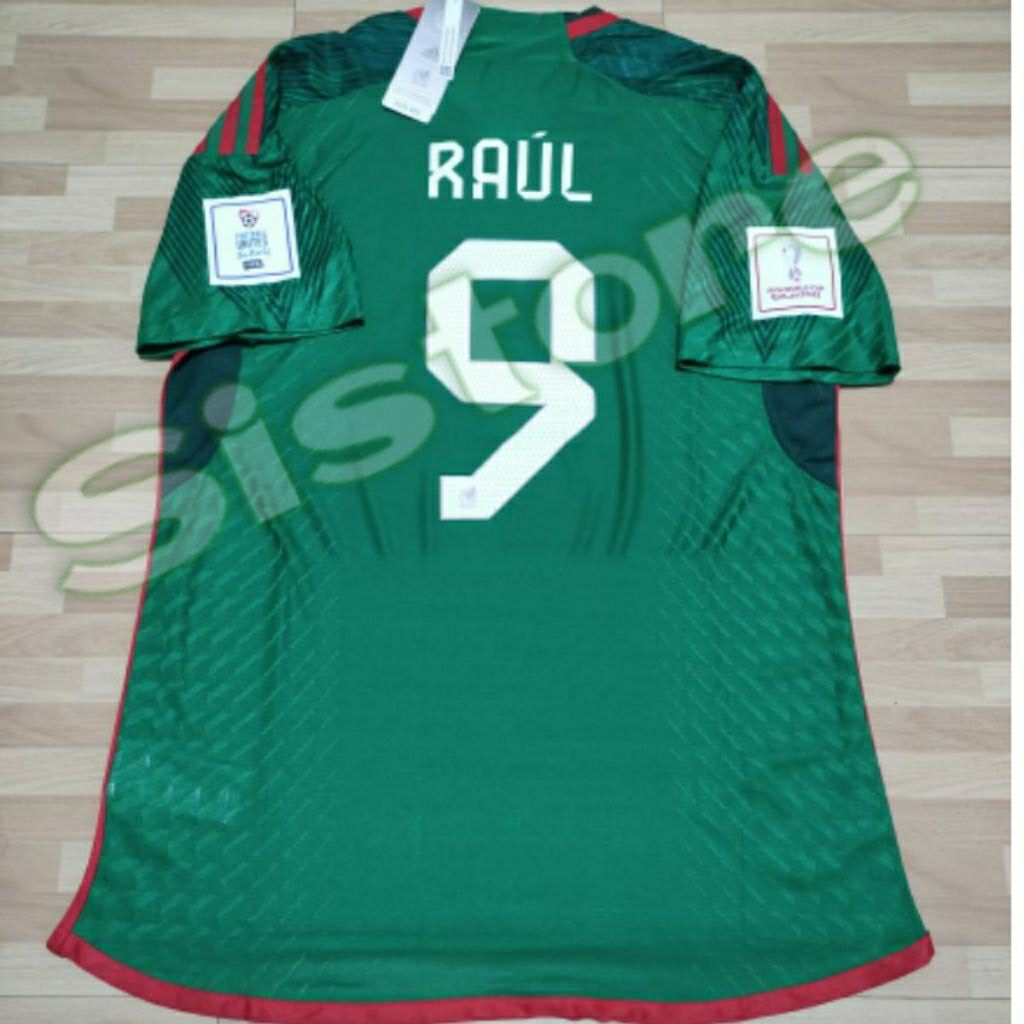 Jersey MeksikoO Home Player Issue 2022 / 2023 + Cetak Nama Nameset RAUL 9 / Custom suka suka Font OF