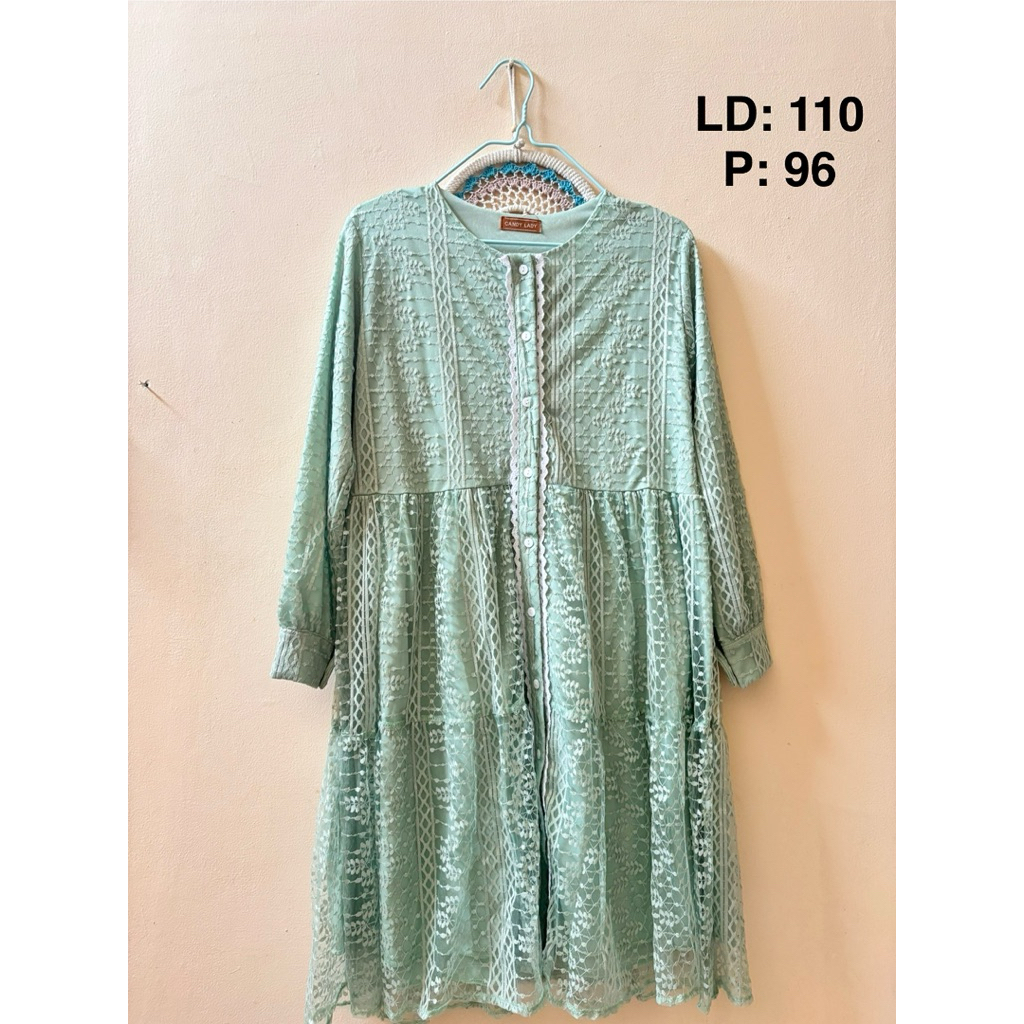 Gamis Hijau Candy Lady (Baru)