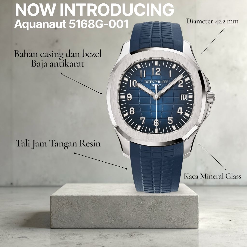 Jam Tangan Pria Patek Pilippe  Aquanaut 5168G-001