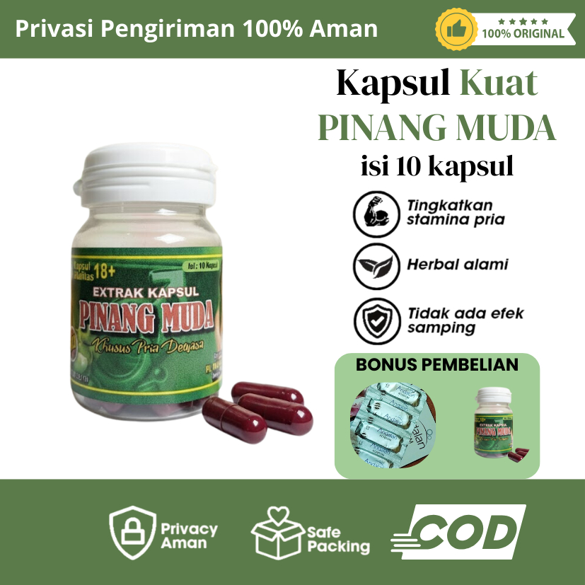 Kapsul Buah Pinang Muda Original Herbal Isi 10 Kapsul