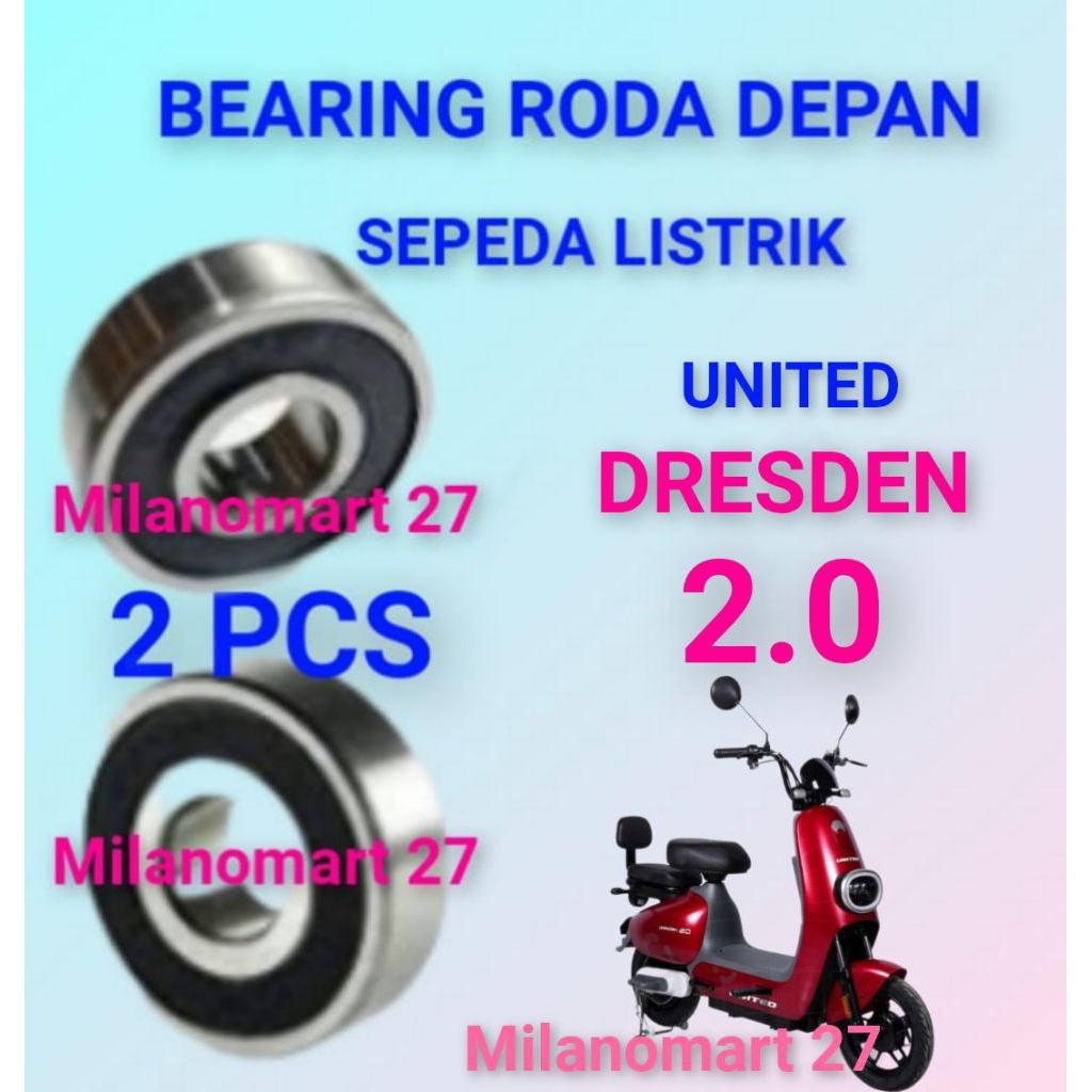 bearing roda depan sepeda listrik united Dresden 2.0 laker klahar roda depan sepeda listrik united D