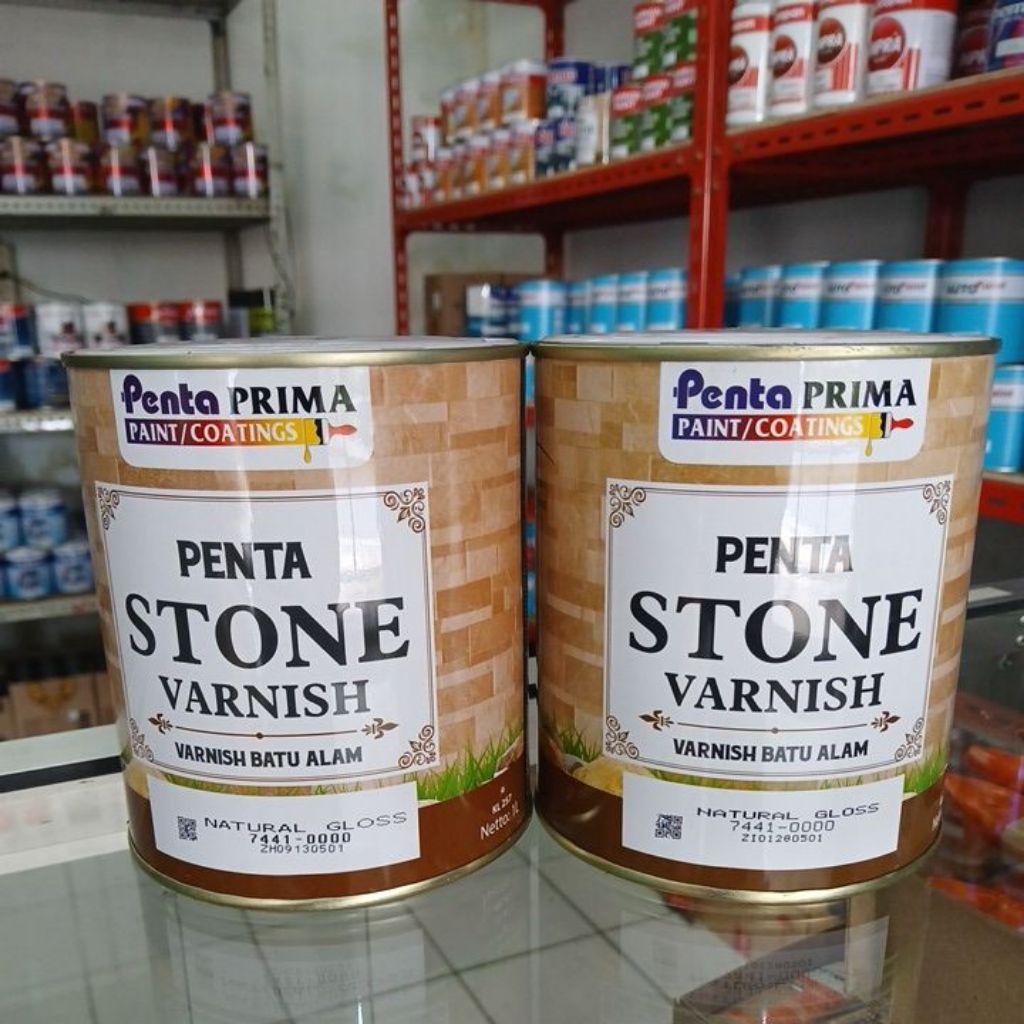 Cat batu alam penta stone vernish Natural gloss 1L/ vernish batu alam/  Natural gloss