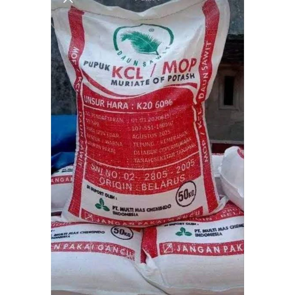 Pupuk kcl Daun sawit kemasan repack 1kg