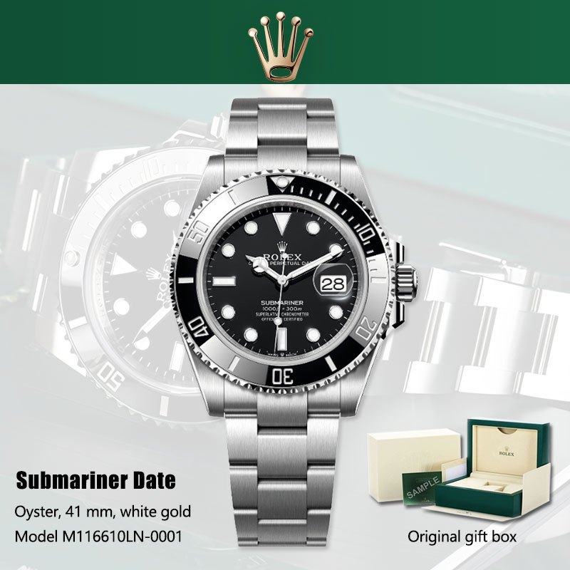 [Rolex watch] 100% original Jam tangan rolex pria Submariner Date Series 41mm M116610LN-0001 Baru Bl