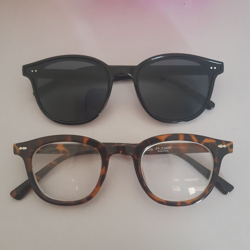 Kacamata Minus Leopard Set Sunglasses Hitam