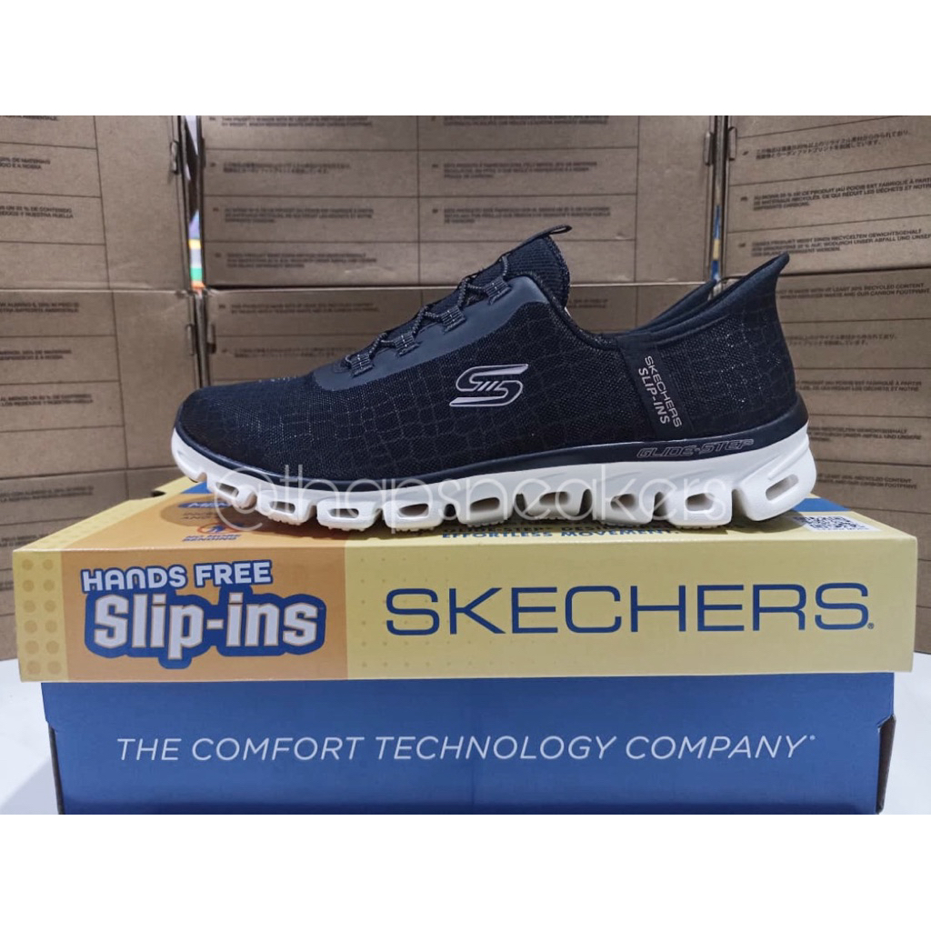 Sepatu Wanita Skechers Go Walk Glide Step - Prism Black/Rose Gold Original PT MAP Resmi