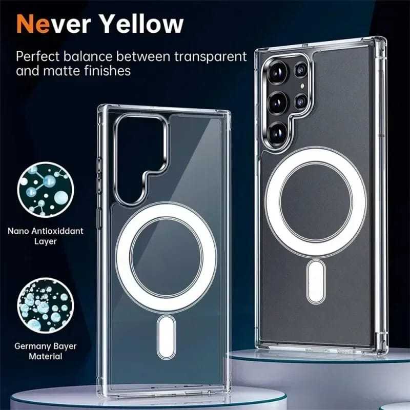 Pinola - Casing For Samsung S21 / S20 / Fe / Ultra / S21+ / S20+ Plus Case Crystal Magsafe Magnet Wi