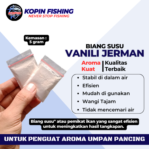 Vanili Jerman Biang Susu Bubuk Kemasan Ekonomis Untuk Campuran Umpan Pancing Buatan 5gram