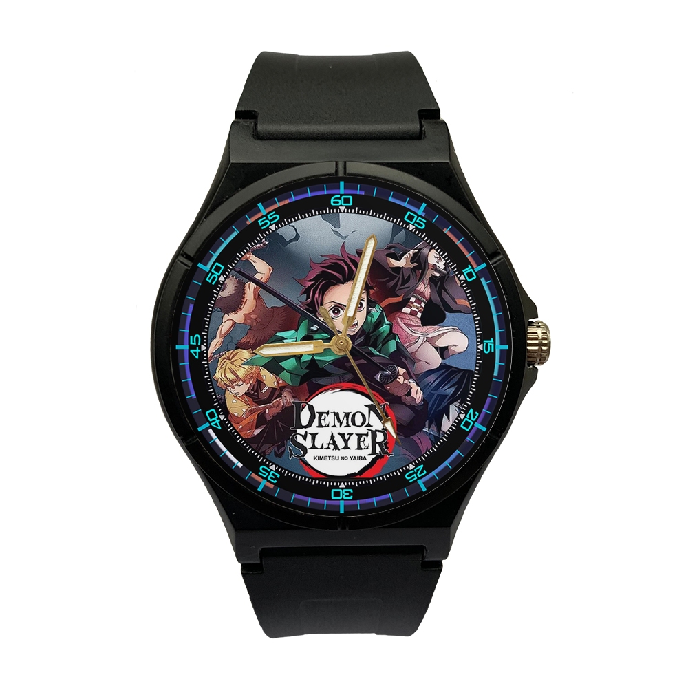 Jam Tangan Pria Wanita Anak Analog Desain Demon Slayer Fikastore