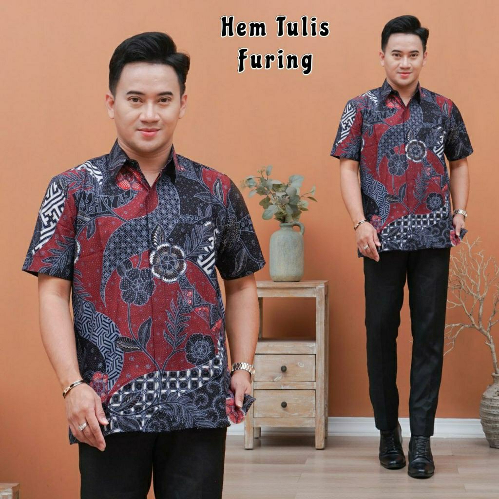 KRMEJA BATIK TULIS LENGAN PANJANG PENDEK BERFURING KATUN PRIMISSIMA PREMIUM SUPERIOR HALUS ELEGAN
