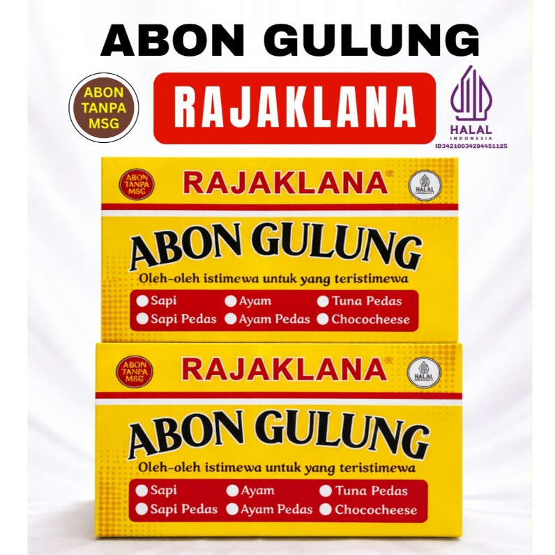 Abon Gulung Rajaklana Premium, Oleh-oleh Khas Jogja Ekslusif tanpa MSG,FREE BUBLE WRAP