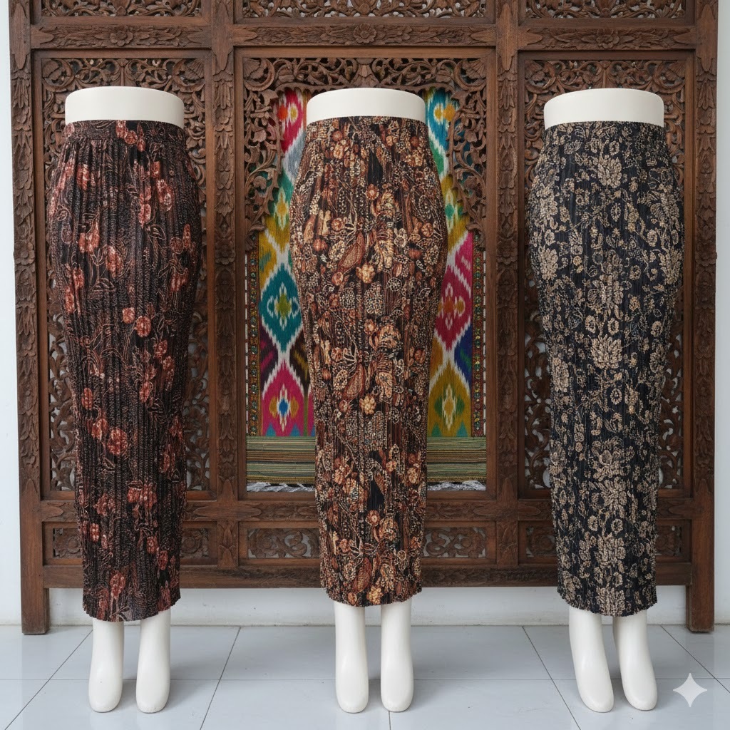 COD//ROK PLISKET BATIK / ROK PLISKET / BAWAHAN KEBAYA / ROK KEBAYA / ROK WISUDA / KERASAKTI HITAM