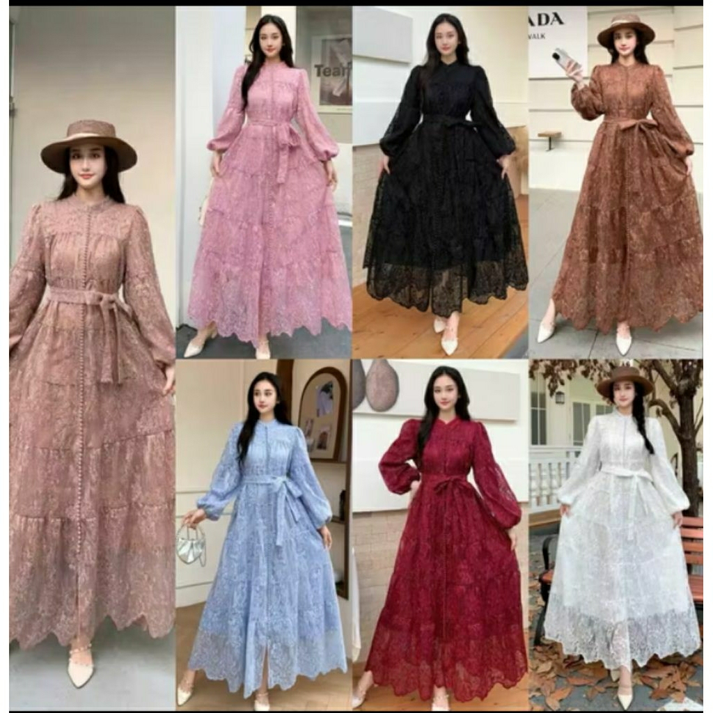 READY Gamis/Midi Zr women rajut mix silk plisket Kode A4408/A4247/A550 cream/Agatha dress/A4610/Saem