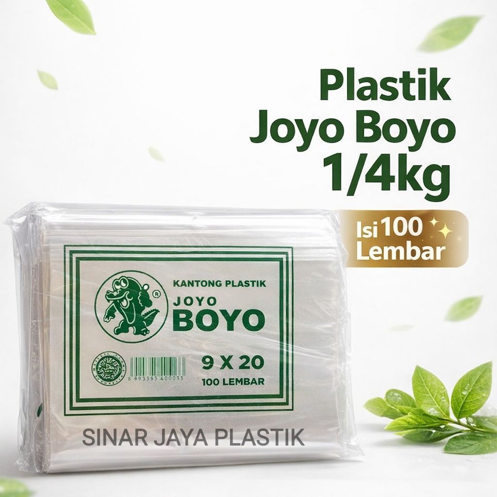 PLASTIK JOYO BOYO 1/4KG / PLASTIK JOYO BOYO HIJAU 9x20