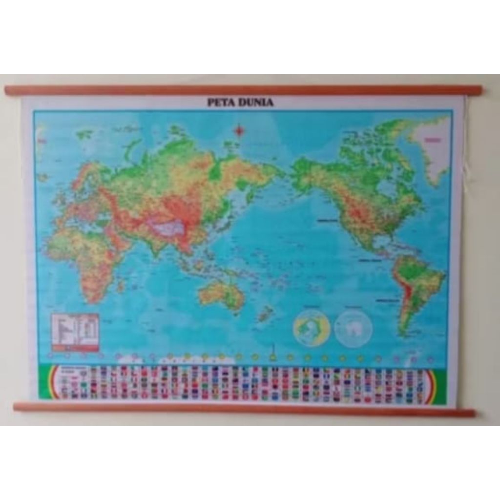 Peta Bingkai Dunia Topografi - Bingkai Besar