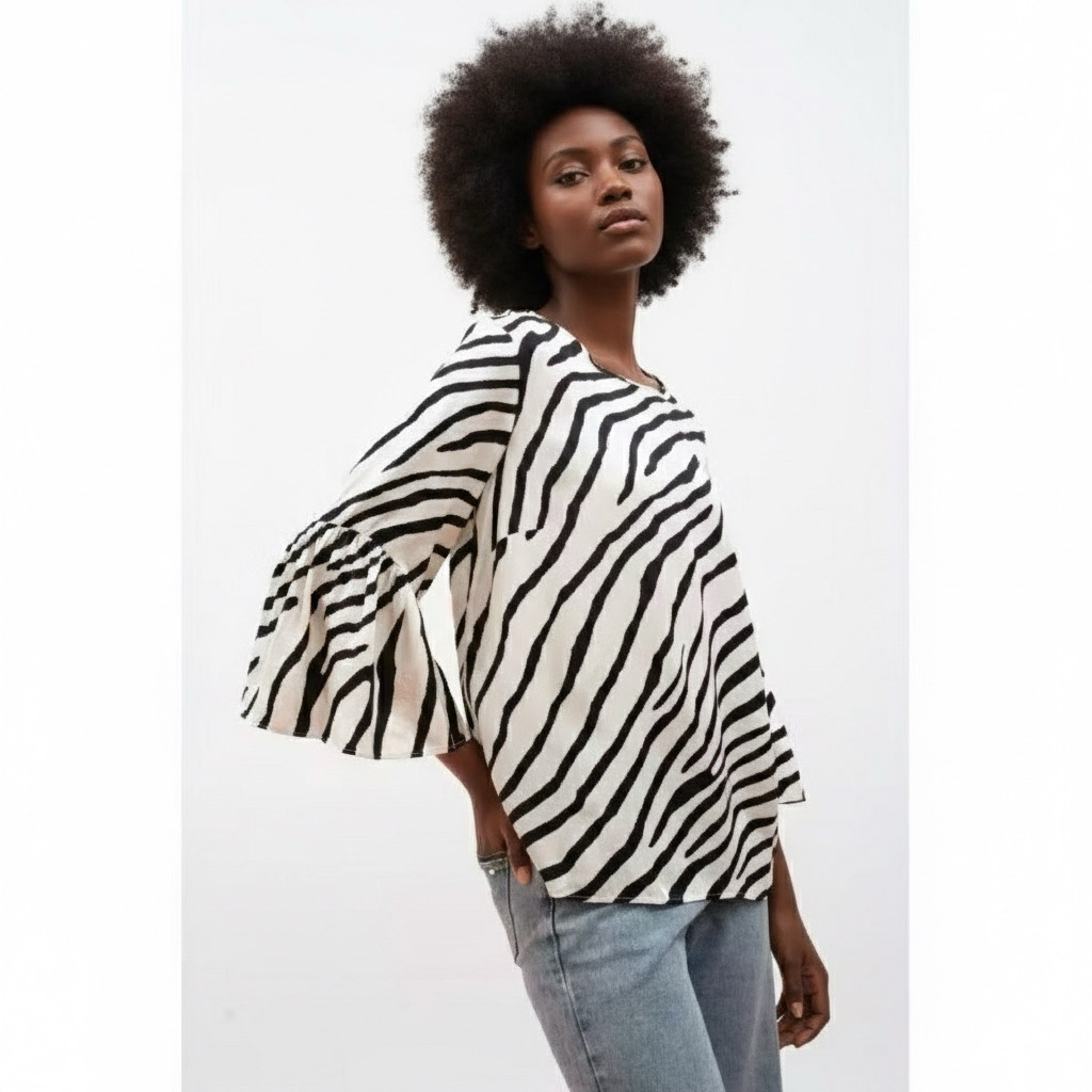 HnM Satin Blouse Leopard