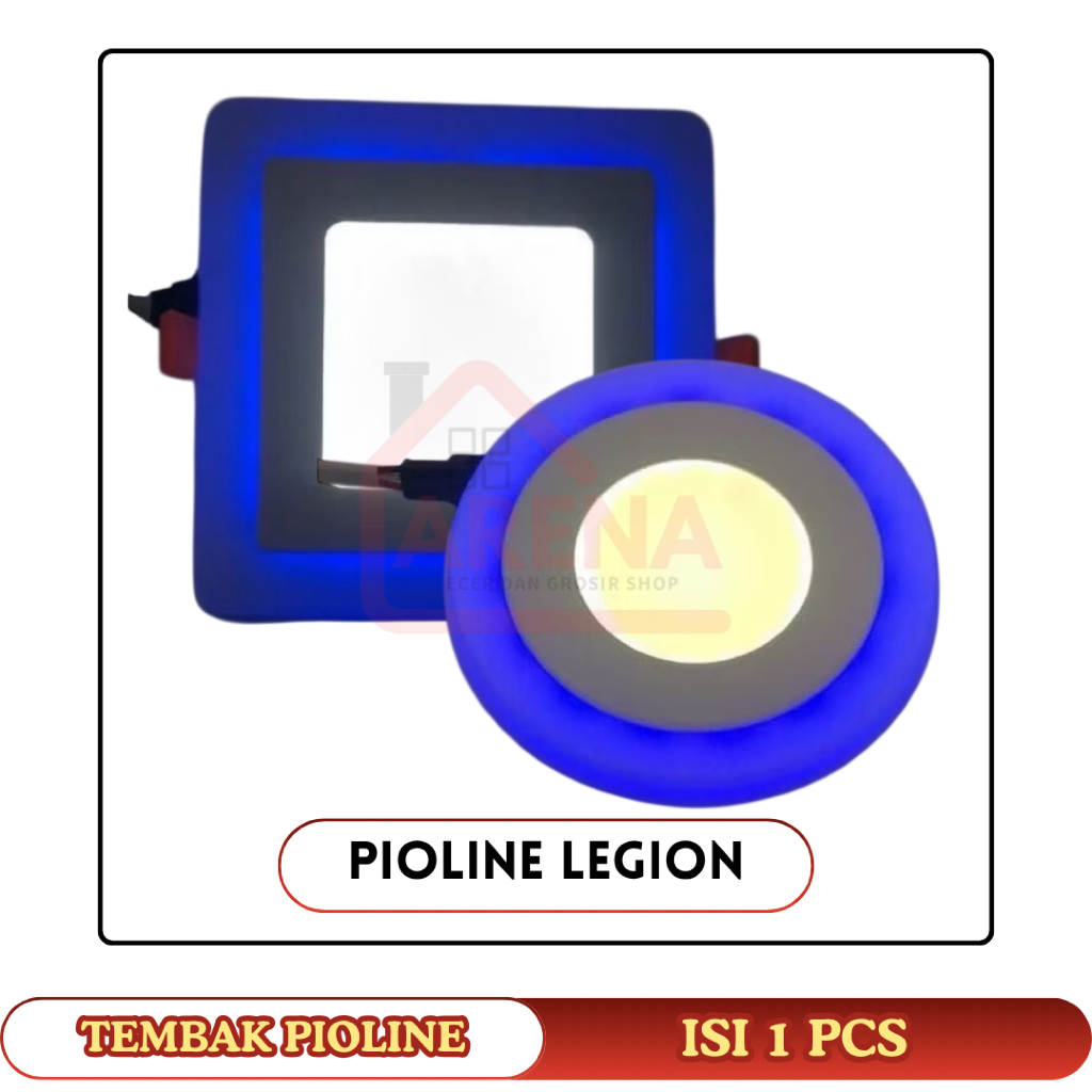 Lampu Downlight Pioline Legion 2 Warna 3.5 Inch 3W+3Watt 3 Watt Bentuk Bulat / Kotak