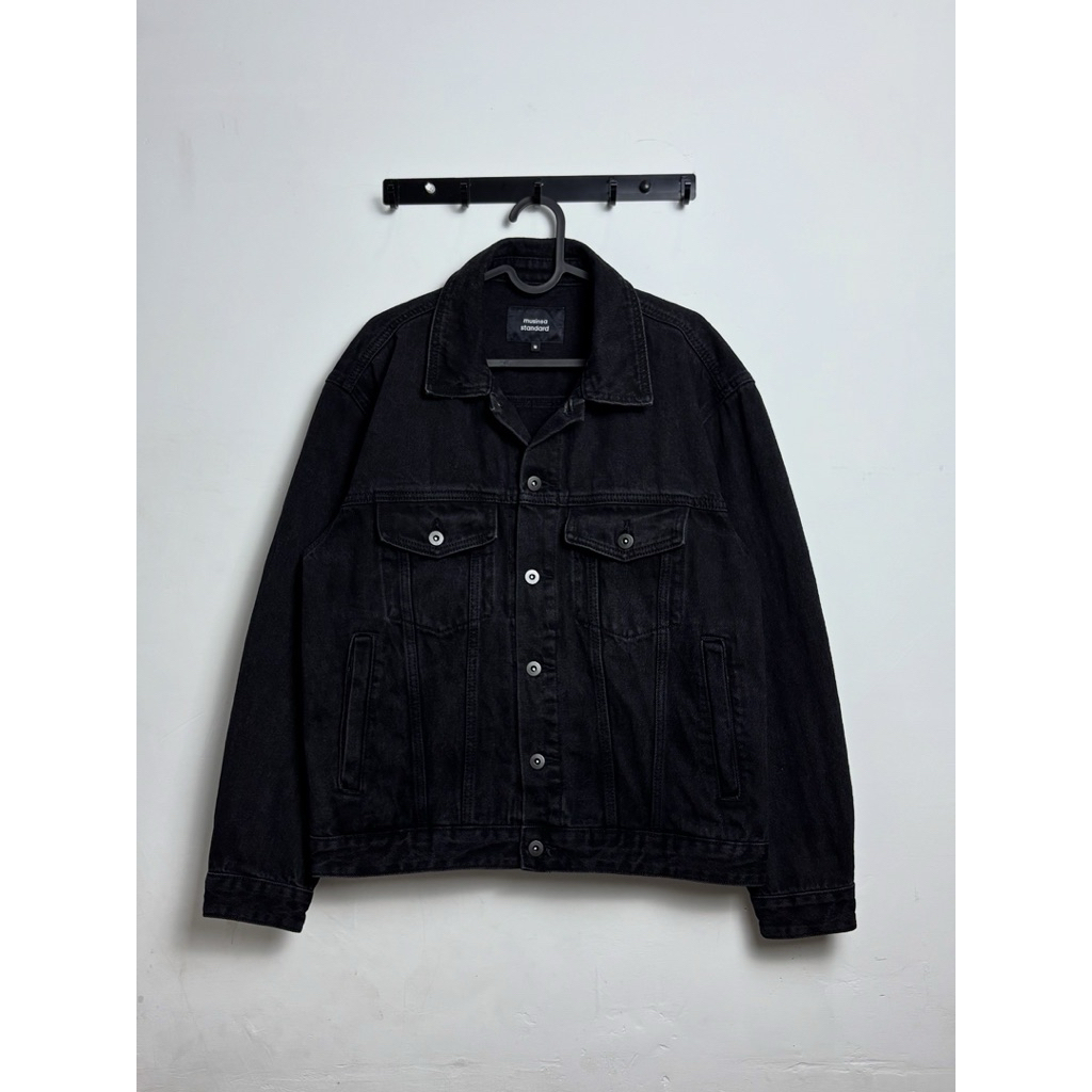 MUSINSA STANDARD TRUCKER JACKET DENIM BLACK WASH
