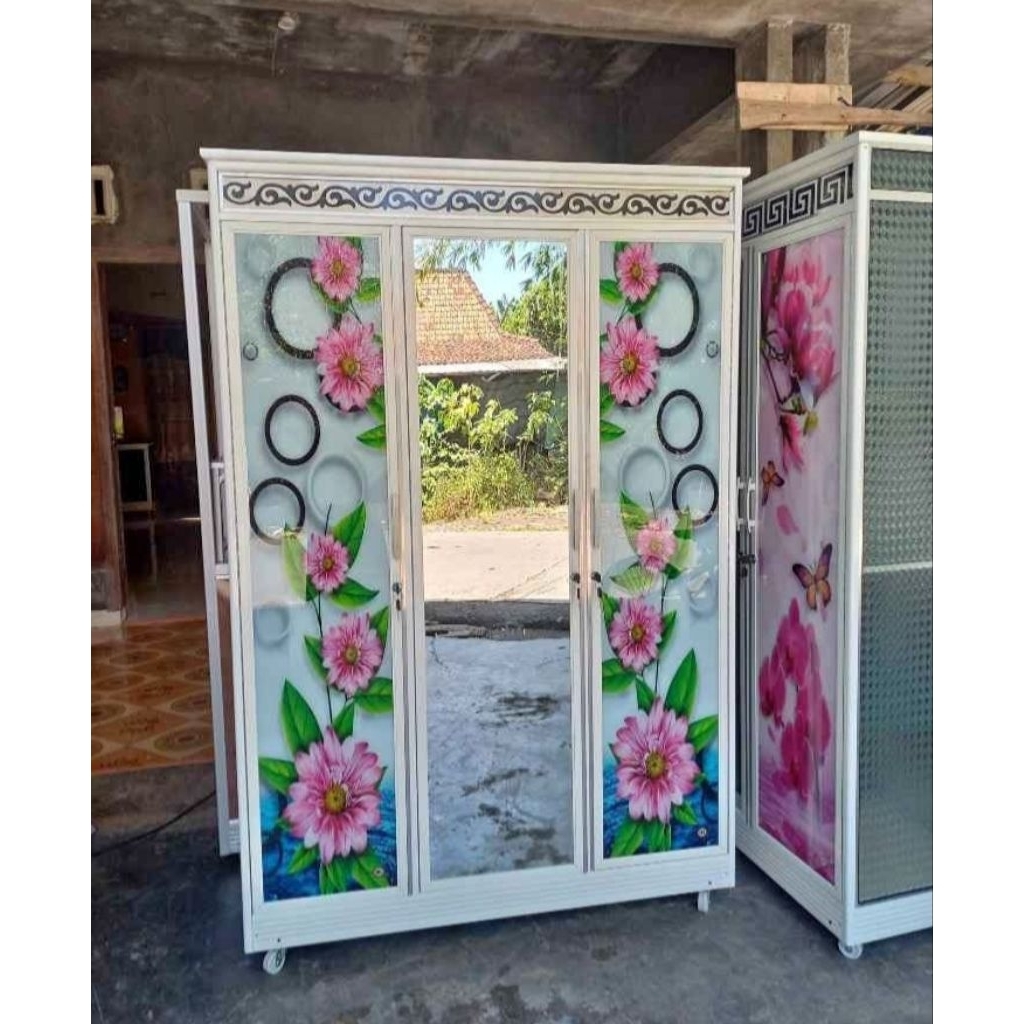 Lemari pakaian aluminium lemari pakaian minimalis lemari pakaian 3 pintu lemari pakaian estetik