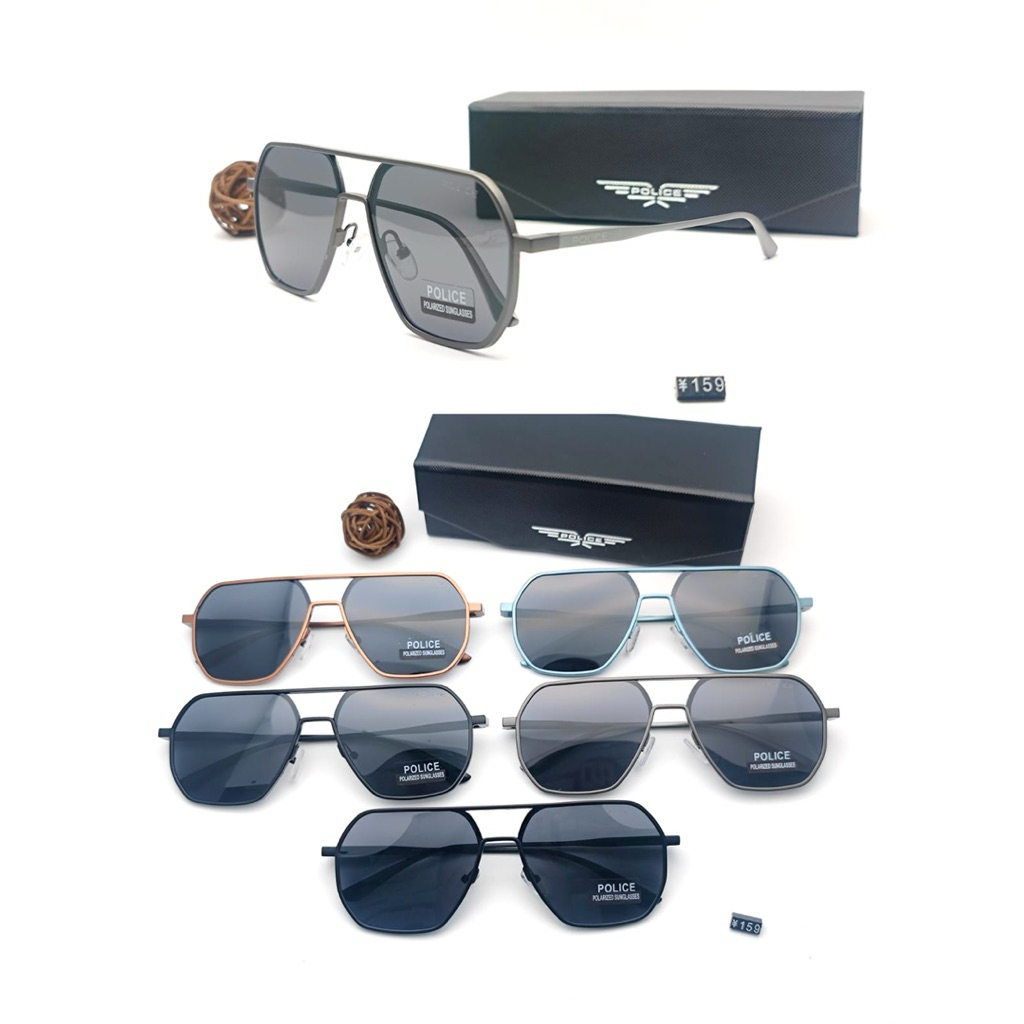 kacamata police 159 Polarized anti Uv400 desain retro elegan