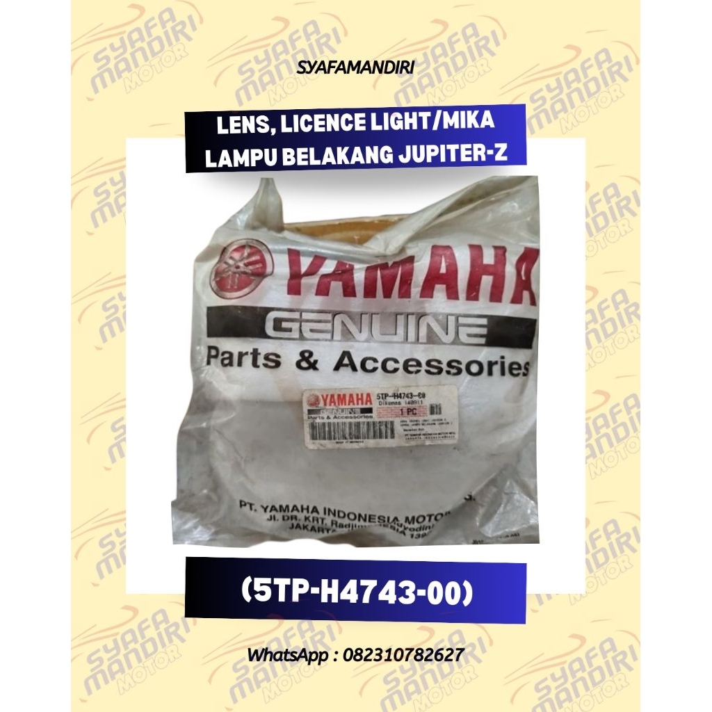 Syafamandiri - Lens, Licence Light/Mika Lampu Belakang Jupiter-Z (5TP-H4743-00) - Original Stanley, 
