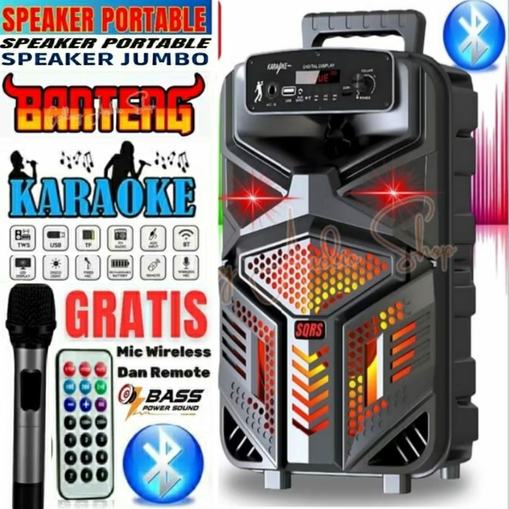 Speaker Bluetooth Karaoke Kimiso Qs-7801 Besar 8 Inchi Speaker | Kimiso Qs 7801-Speaker Bluetooth Ka