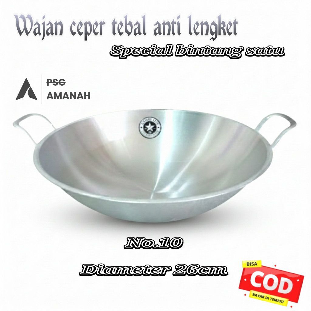 Wajan Ceper Tebal No.16 Spesial Bintang Satu Aluminium Anti lengket