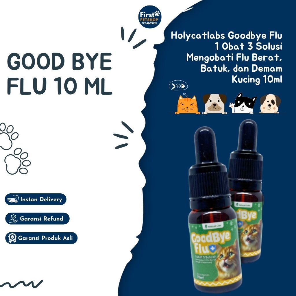 Holycatlabs obat flu pilek demam batuk 3 in 1 buat kucing kitten dewasa ampuh