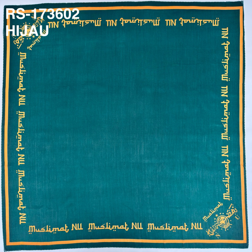 RS-173602 HIJAU Hijab Jilbab Dennay Scarves Voal Motif Segi Empat Basic Laser Cut