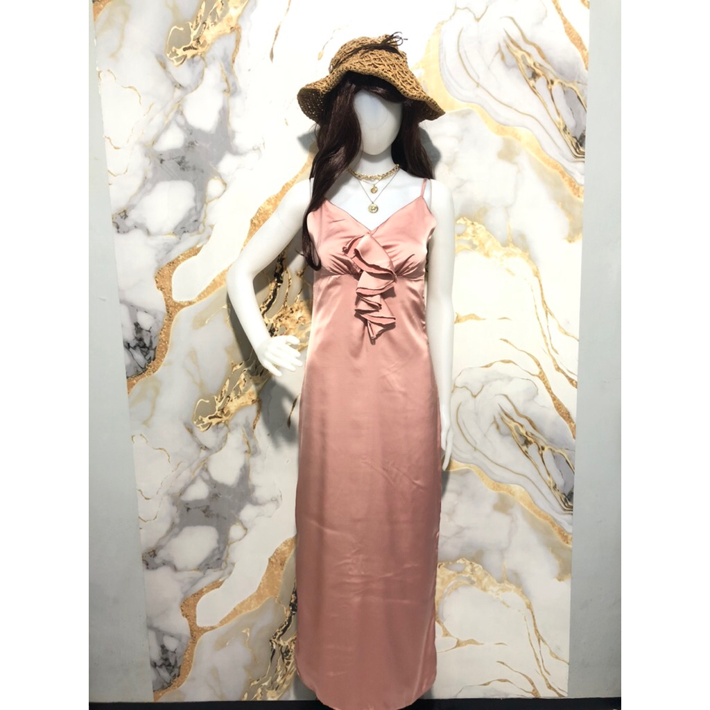 dress satin rose gold / dress satin dusty pink