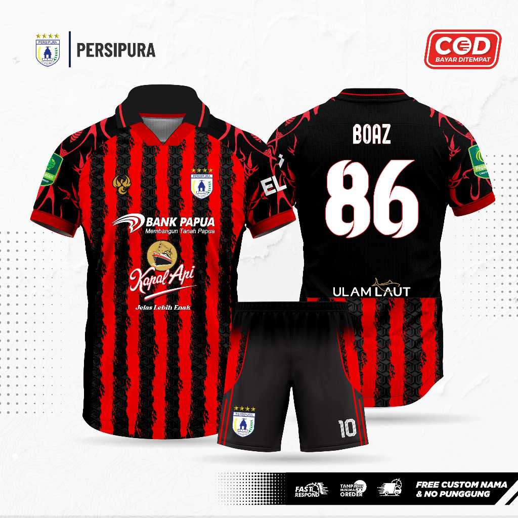 JERSEY PERSIPURA JAYAPURA TERBARU 2025/2026 HOME AWAY KAOS PERSIPURA BAJU PERSIPURA GRATIS NAMESET
