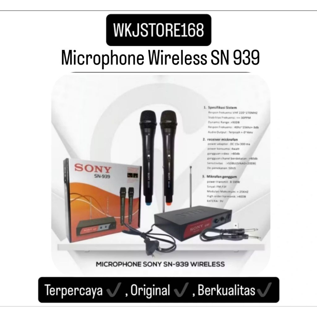 Microphone Wireless SN 939 Dual Microphone