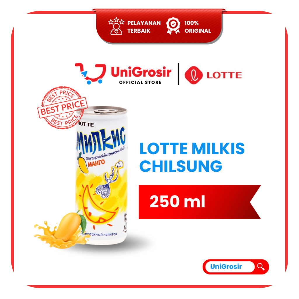 [UniGrosir] LOTTE MILKIS CHILSUNG MANGO SUSU SODA MANGGA ~ 250 ml