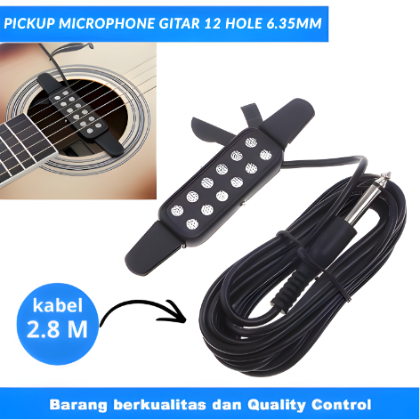 MEGA Fishman Spul Pickup Gitar Akustik Listrik Tone Volume Control Microphone 12 Hole P-012