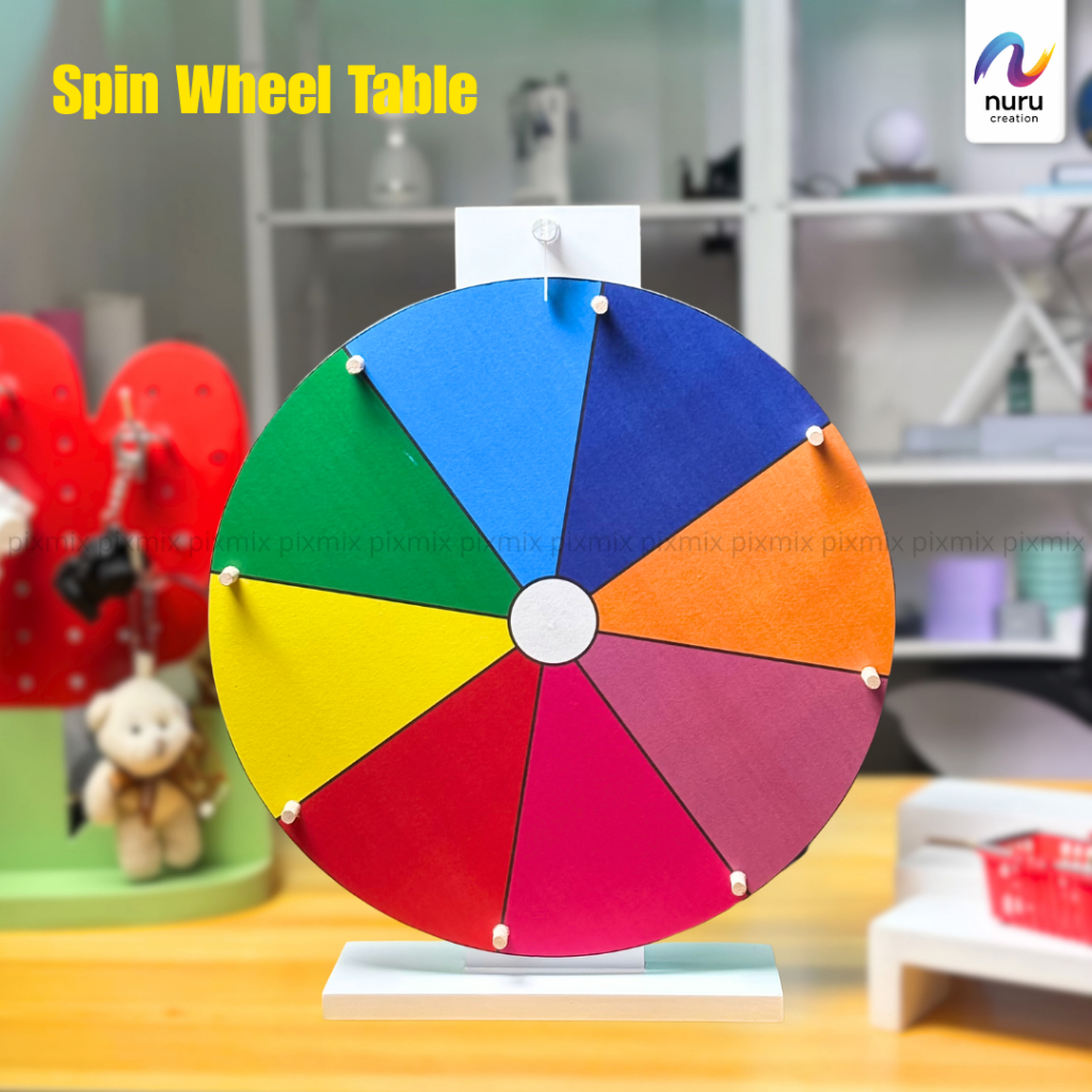 Mainan Edukasi Roda Putar Meja 30cm / Spin Wheel of Fortune / Lucky Spin / Roulette