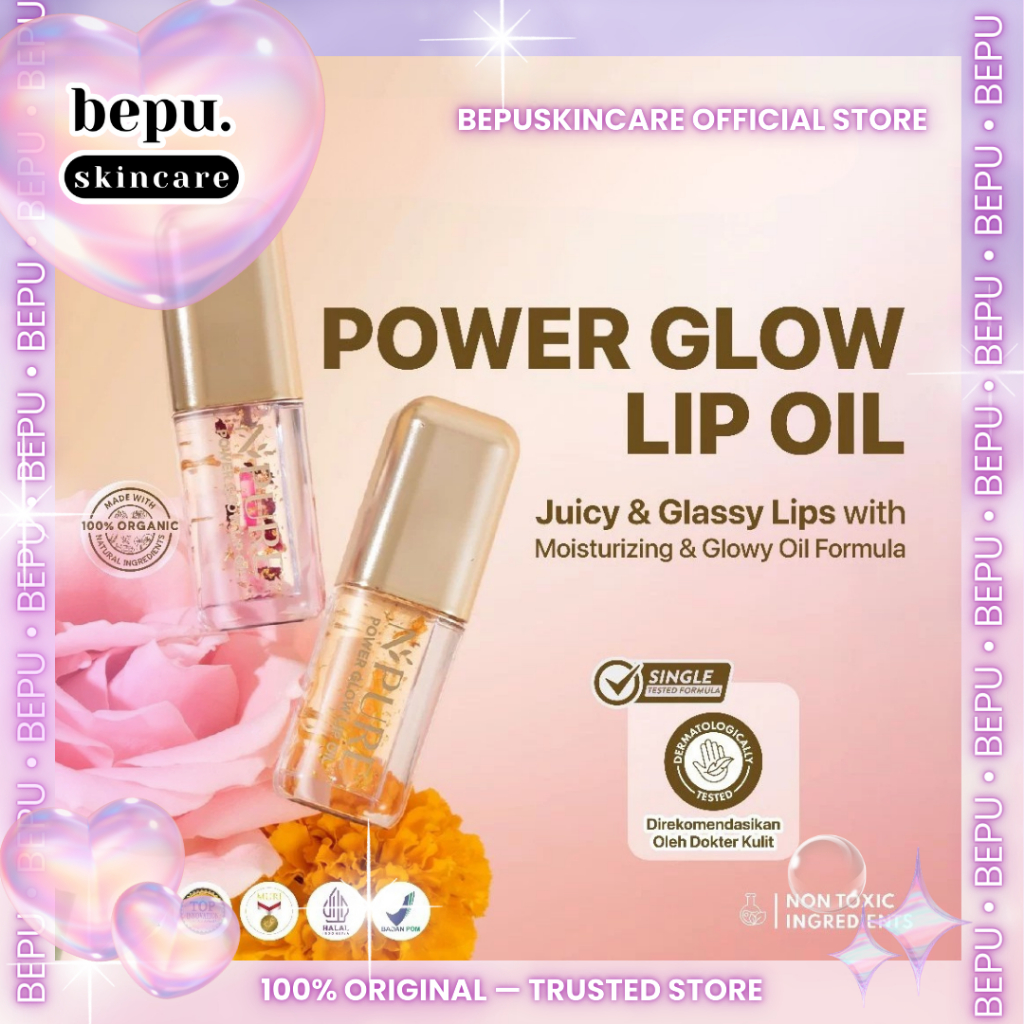 Bepuskincare - LIP GLOW OIL - NPURE Power Glow Lip Oil / Lip Gloss / Lip Base / Lip Topper / Pelemba