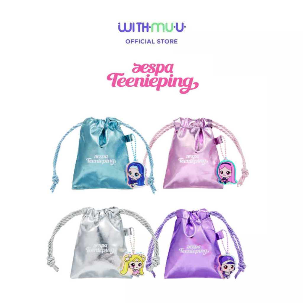 Aespa -  MIRROR POUCH KEYRING SET / Teenieping X aespa OFFICIAL MD