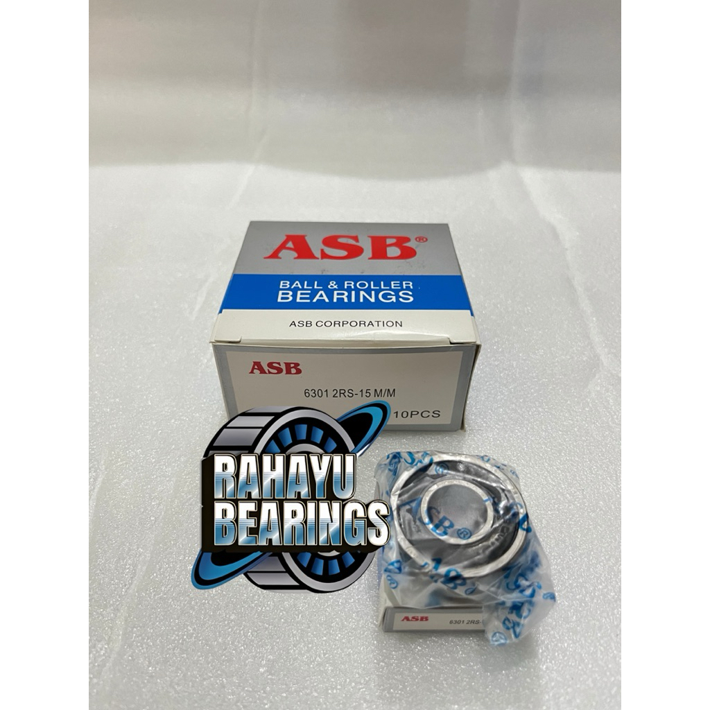 (isi 10pcs) 6301 2RS - 15mm merk ASB