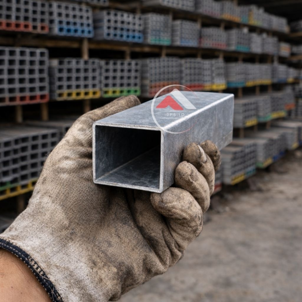 Besi Hollow Galvanis 4x6 cm | Hollow 40x60 mm | Holo Ecer | Ketebalan 1,2 mm