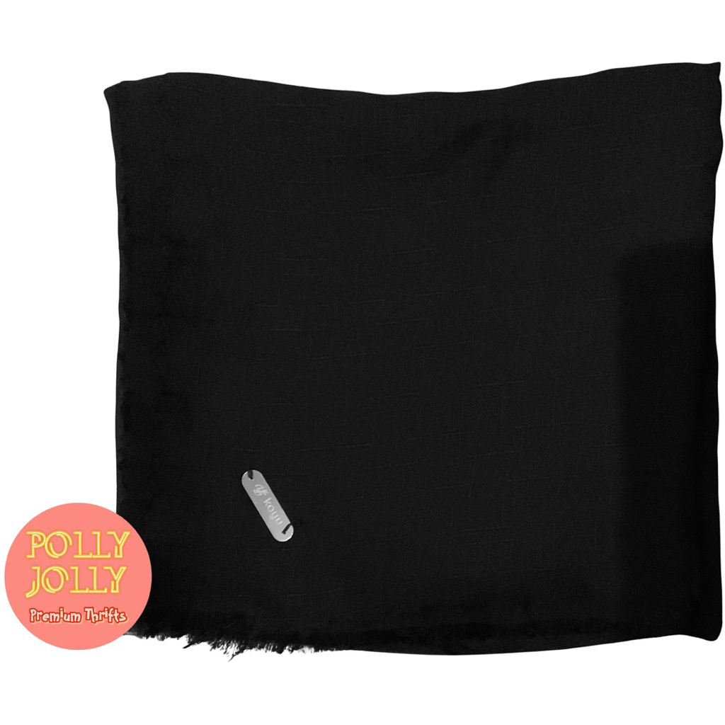 KOYU - Hijab Segi Empat Laser Cut Warna Hitam (Preloved)