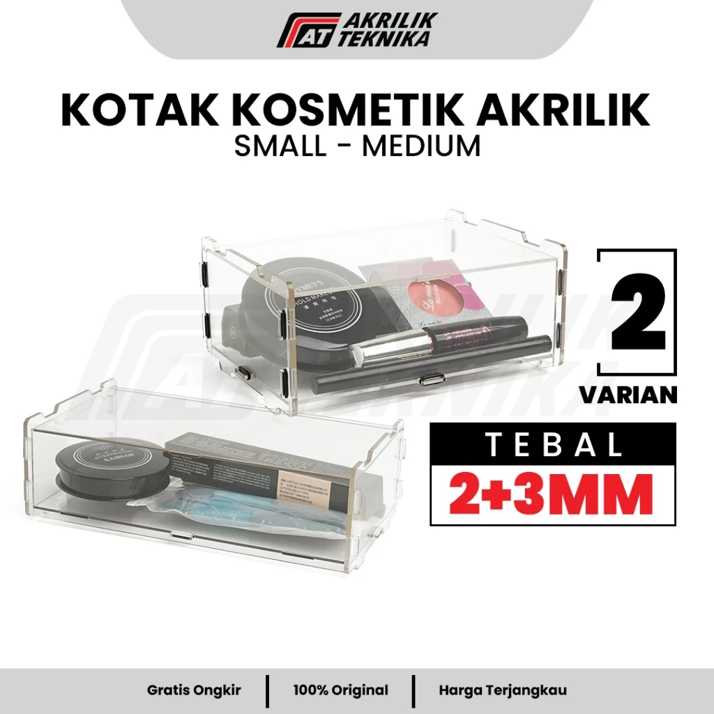 Kotak Kosmetik Box Acrylic / Tempat Make Up Akrilik Serbaguna