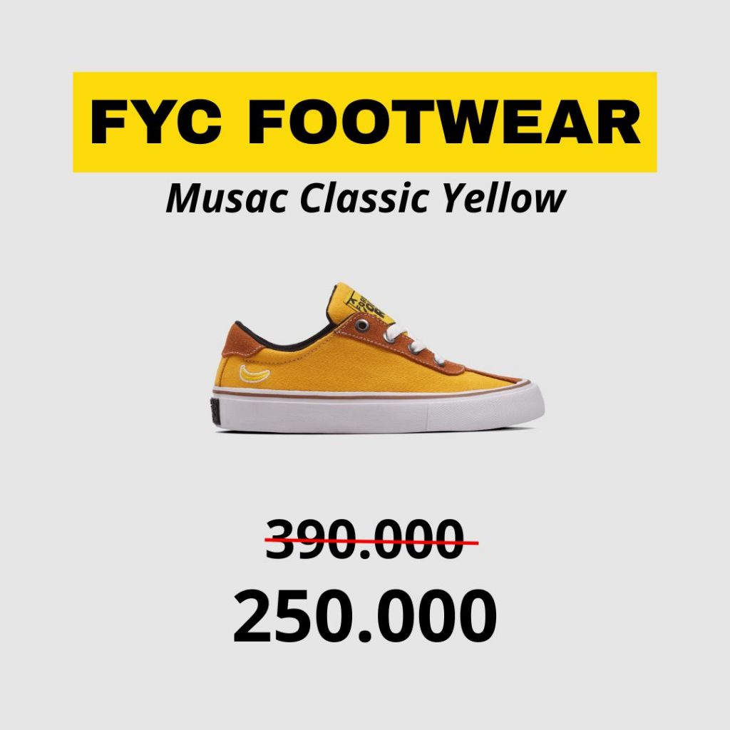 FYC FOOTWEAR - MUSAC CLASSIC YELLOW YOUTH | SEPATU ANAK | SEPATU VULCANIZED