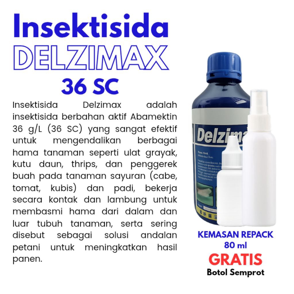 Insektisida Delzimax 36 sc kemasan repack 80ml + gratis botol semprot