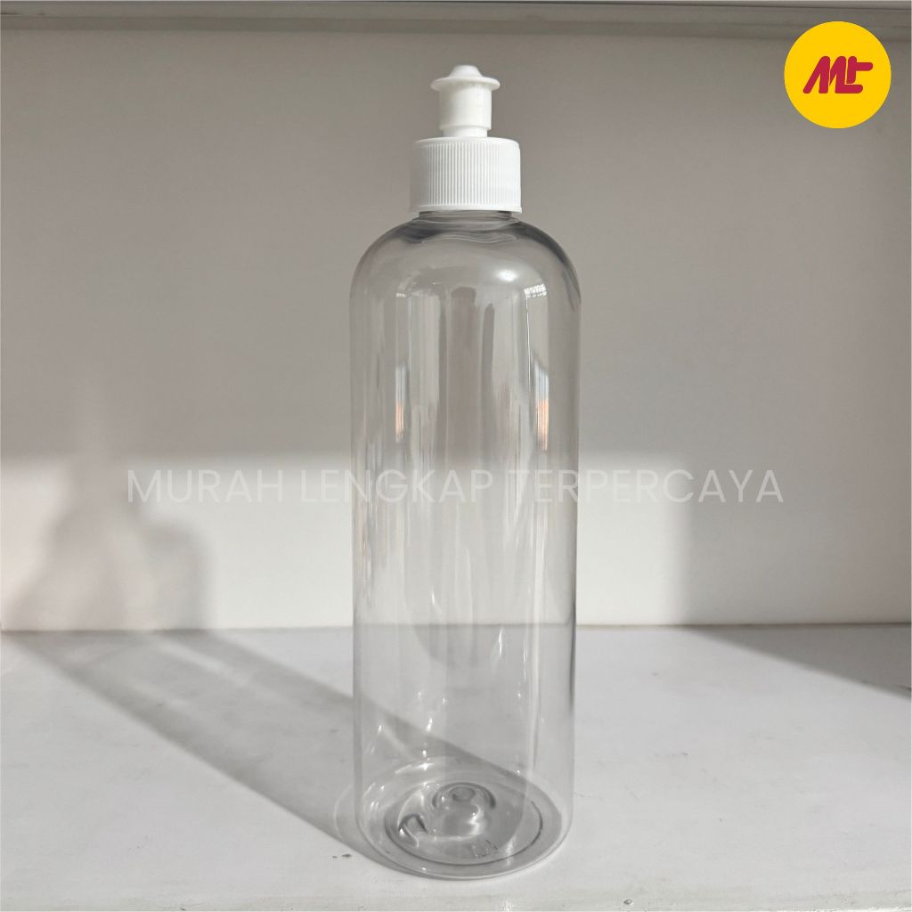 Botol 500ml Clear Tinggi Tutup Prestop Putih Sunlight / Botol Sabun Cuci Piring Sunlight 500ml