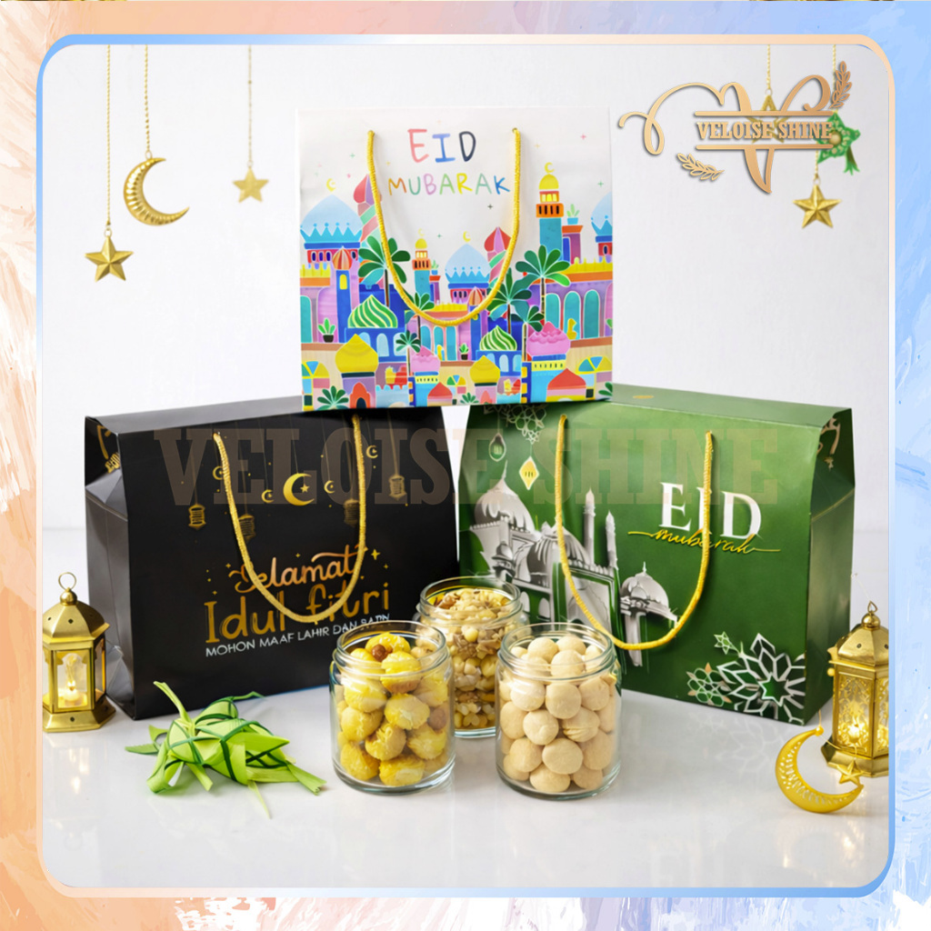 Vlshine Gable Box Hampers Idul Fitri Box Hampers Souvenir Gift Lebaran PaperBag Kotak Hampers Tali P