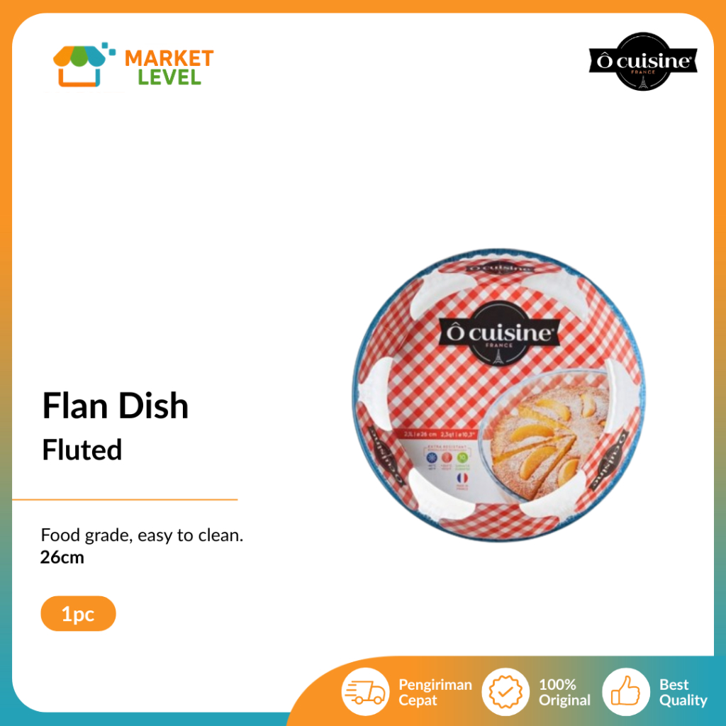 Ocuisine - Loyang Kaca Ocuisine Glass Bakeware Fluted Flan Dish 26Cm
